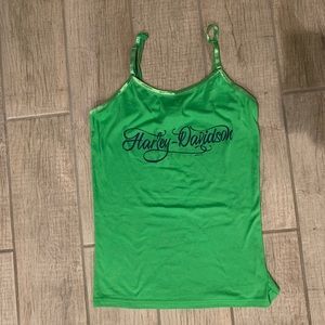 Bright Green Harley Davidson Tank-Top